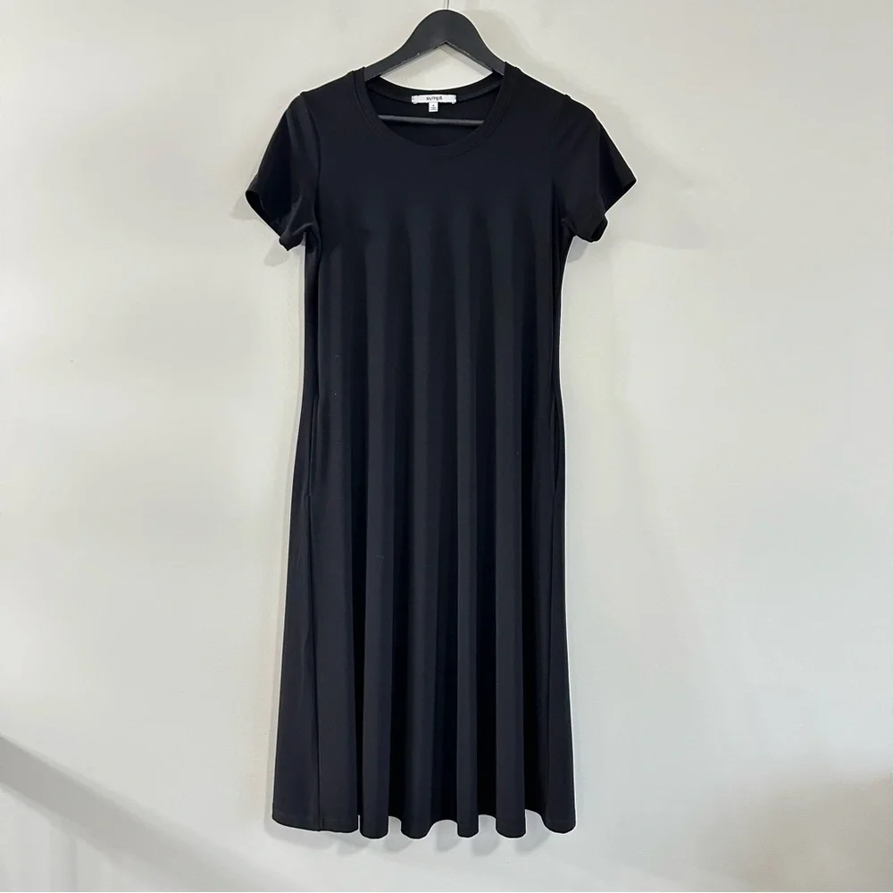 Sympli Fit & Flare Dress Short Sleeve Black Size 6 - Picture 3 of 11